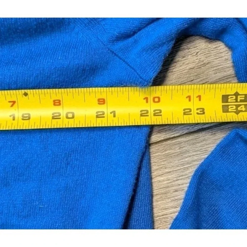 Banana Republic L 1/4 Zip Sweater Blue Pima‎ Cotton Cashmere Timeless Mock Neck